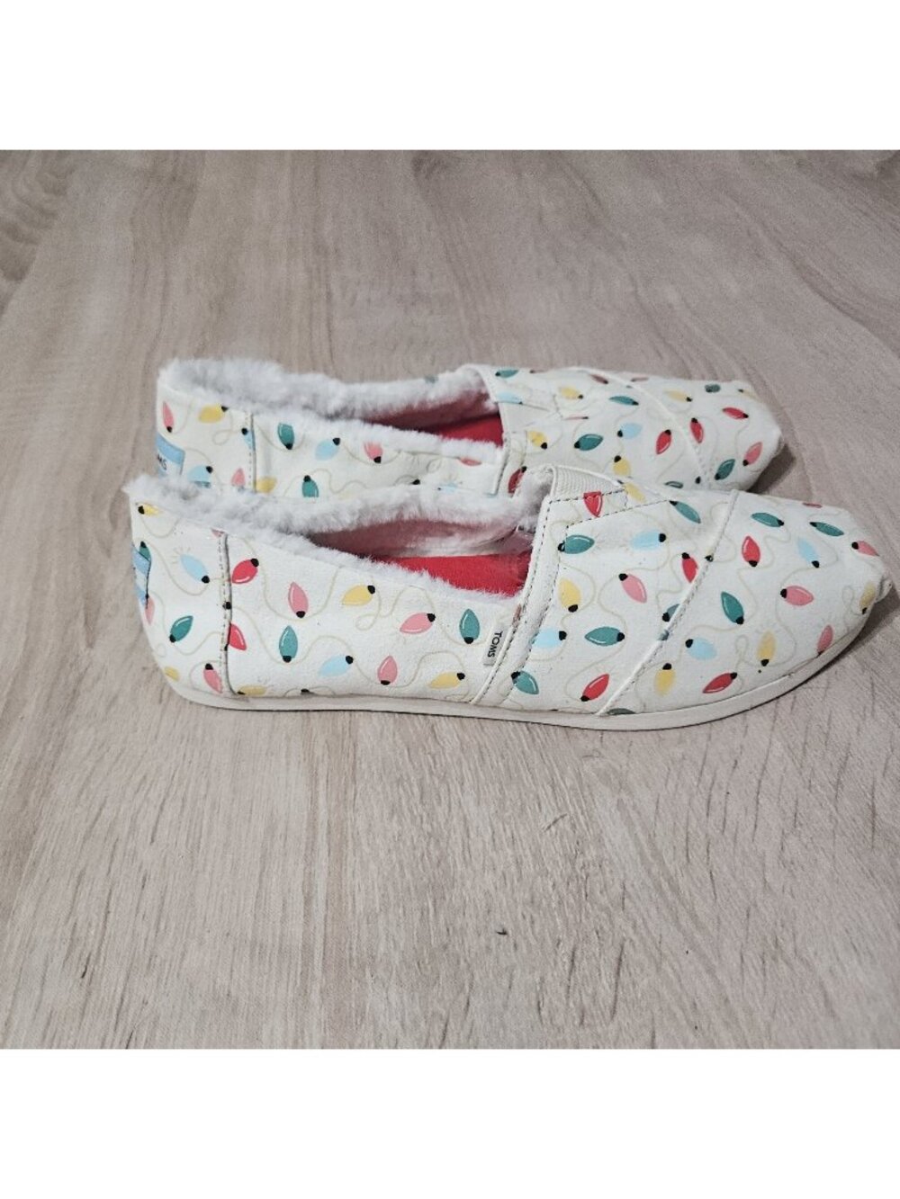 Toms Alpargata Womens Shoes Sz 9.5 Holiday Lights Christmas Slip On Loafer